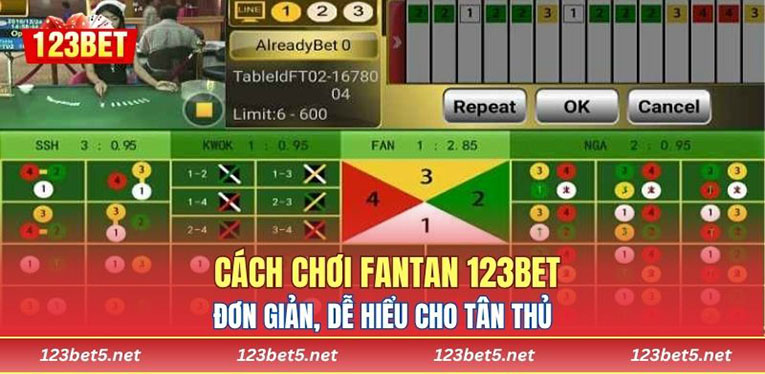 Cách chơi Fantan 123BET đơn giản, dễ hiểu cho tân thủ 